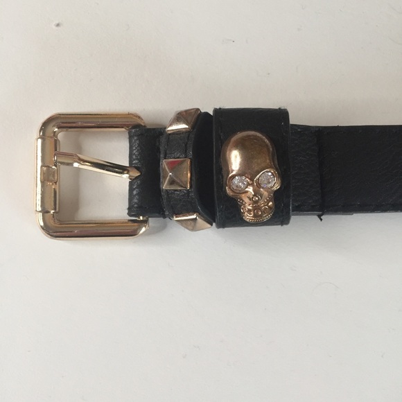 ❤️ Black and gold skull belt - Picture 3 of 9